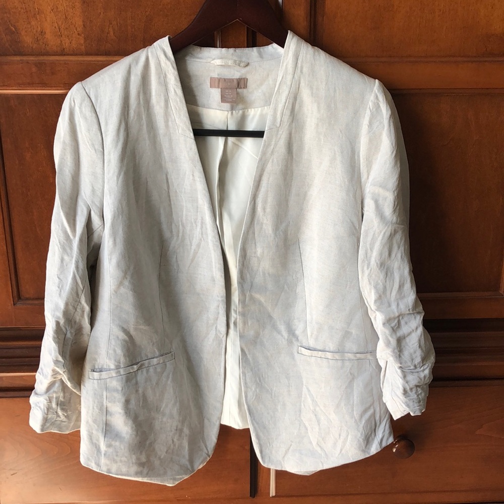 H&M Cream Colored Linen Blazer